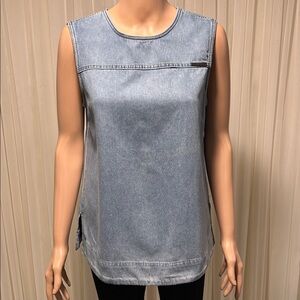 Calvin Klein sleeveless blue jean blouse 🧩